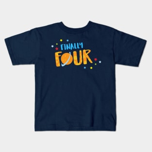 Finally Four Year Old Boy Birthday Kids T-Shirt